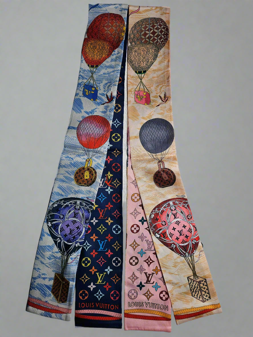 Hot Air Balloon Scarf - Blue Multi (Reversible)