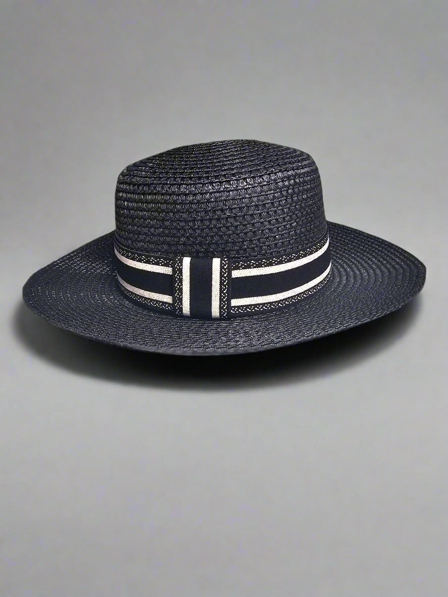 C-Band Straw Hat - Black