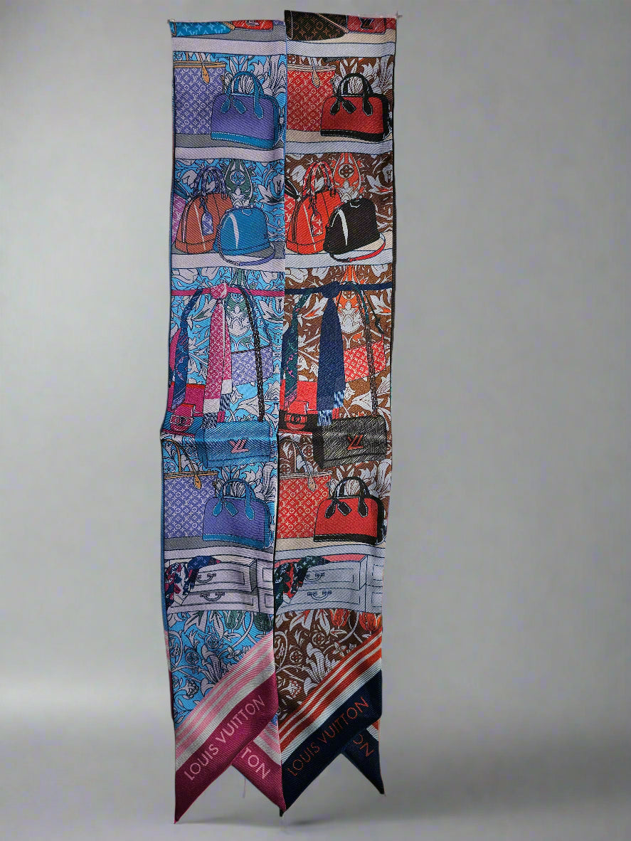 Handbags Scarf - Red/Olive Multi (Reversible)