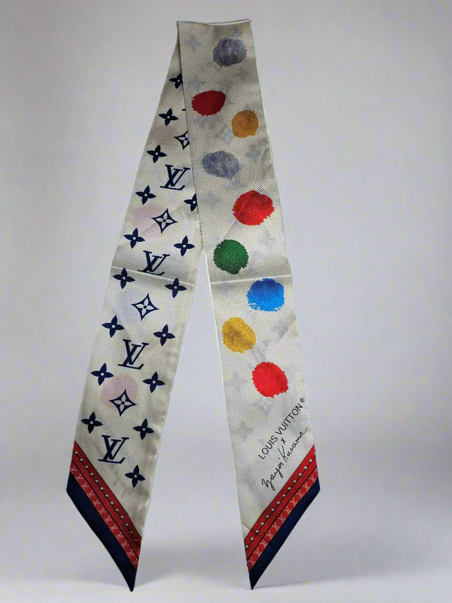 Polka Dottie Scarf - White Multi (Reversible)