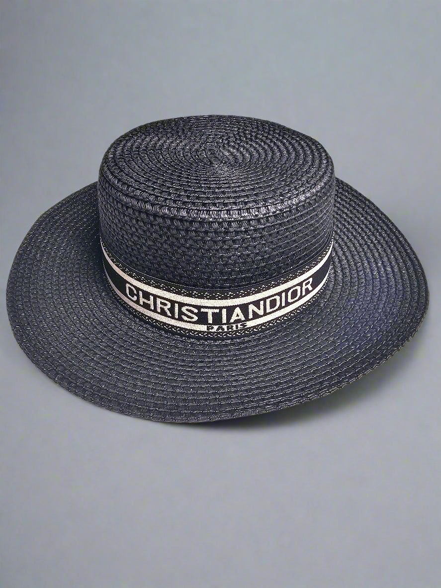 C-Band Straw Hat - Black