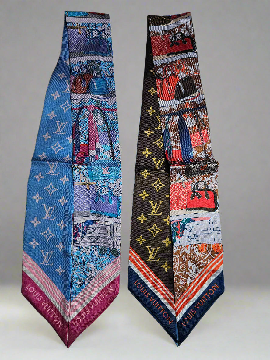Handbags Scarf - Red/Olive Multi (Reversible)