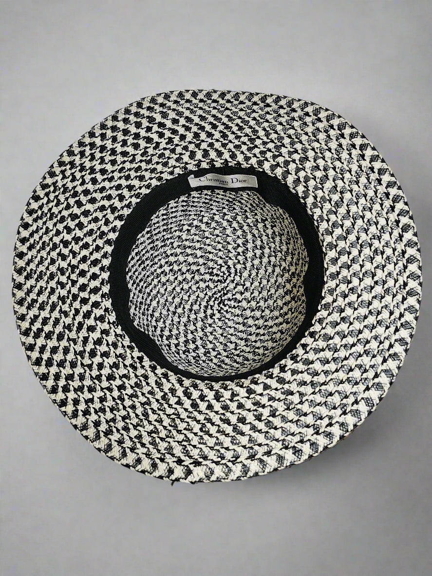 C-Band Straw Hat - White/Black