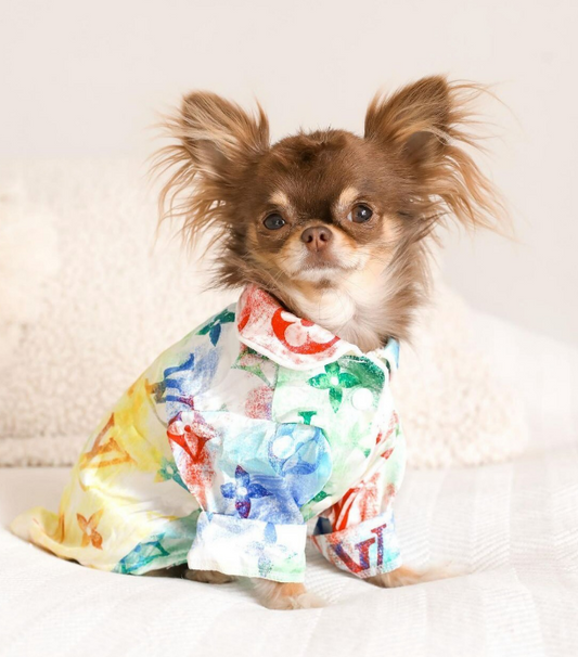 Paint Party Silk Button Down - Medium