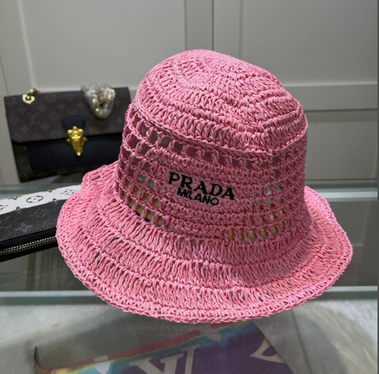 Pulling Straws Crotchet Hat - O/S - Pink
