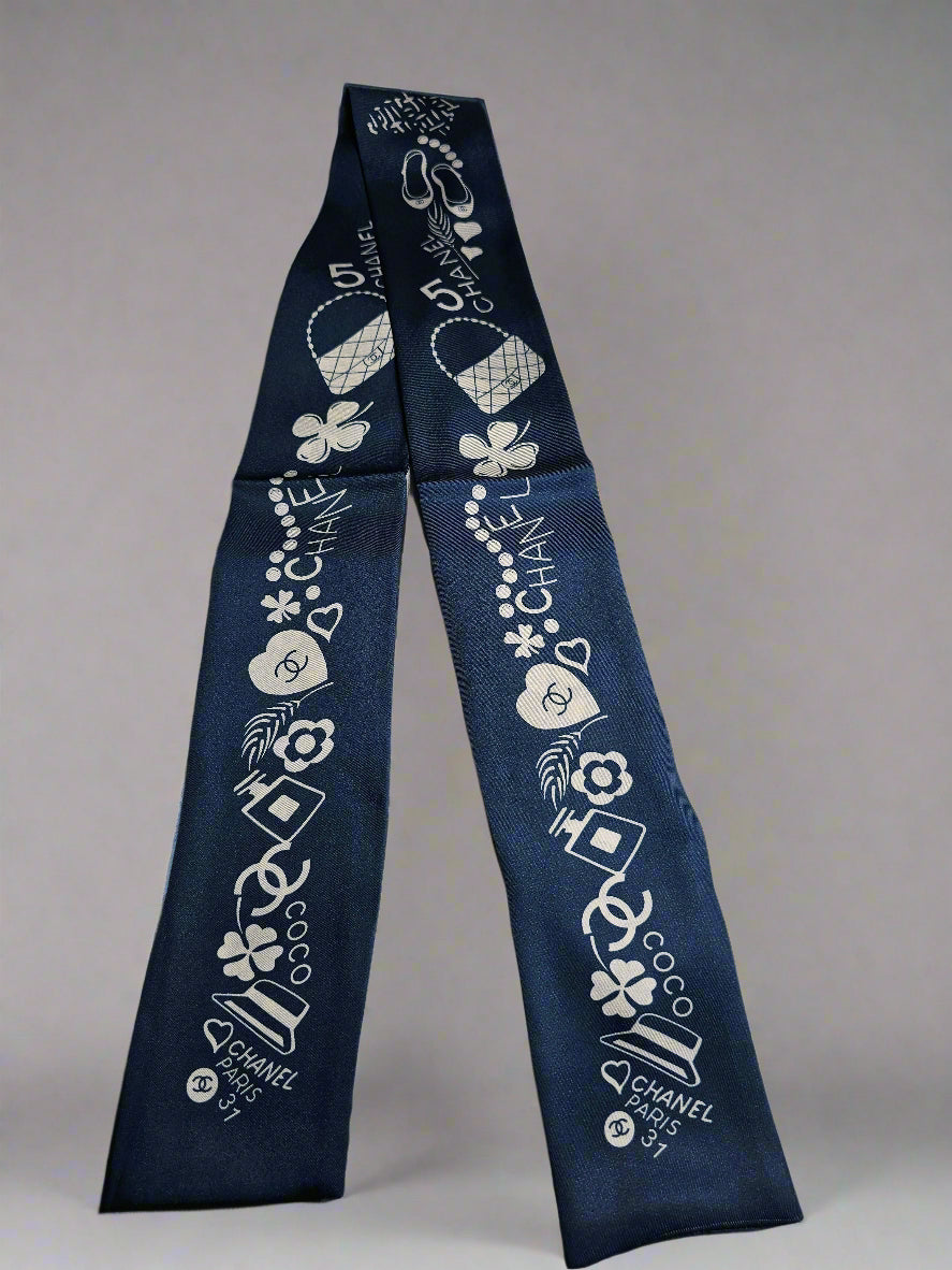 Navy Charms Scarf - Navy Blue