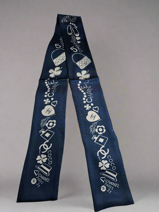 Navy Charms Scarf - Navy Blue
