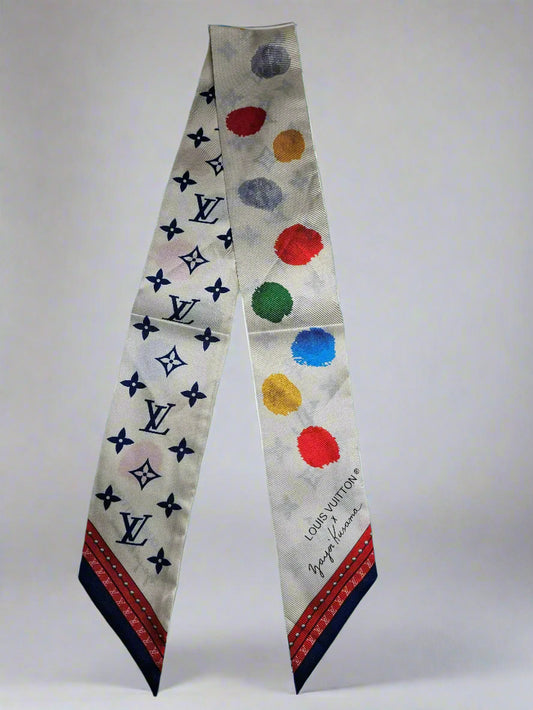 Polka Dottie Scarf - White Multi (Reversible)