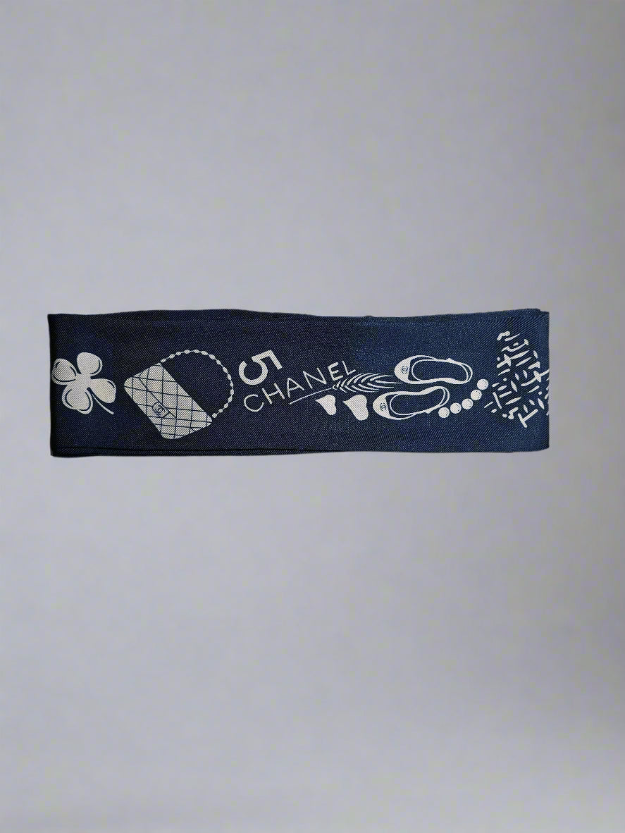 Navy Charms Scarf - Navy Blue