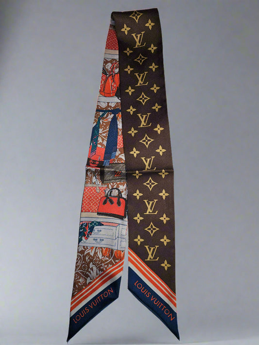 Handbags Scarf - Red/Olive Multi (Reversible)