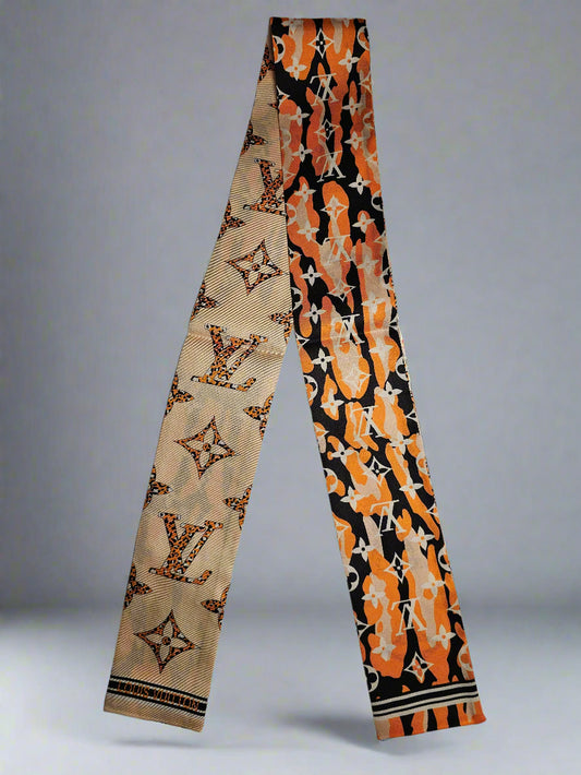 On A Safari Scarf - Orange/Cream