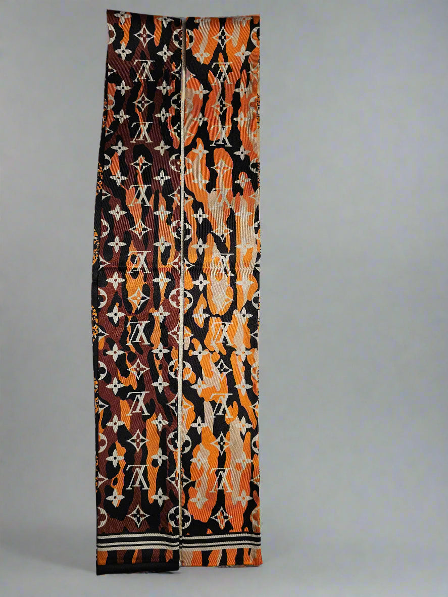 On A Safari Scarf - Orange/Cream